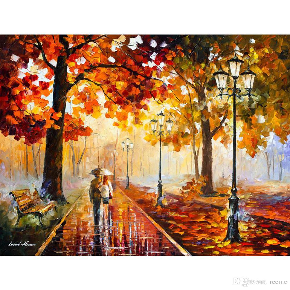 1000x1000 2018 Beautiful Landscape Paintings Autum Love Palette Knife Art - Beautiful Landscape Painting