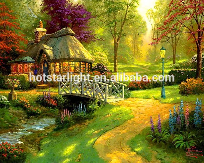 699x559 House Village Beautiful Scenery Square Diamond Painting - Beautiful Landscape Painting