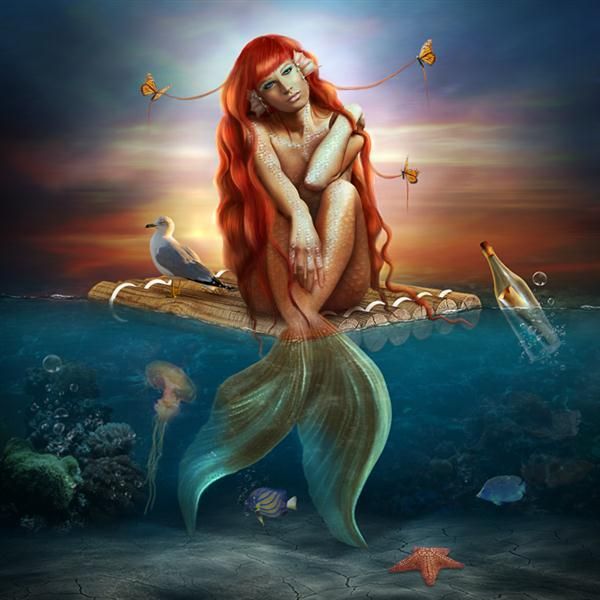 600x600 Beautiful Mermaid Photo Manipulation Storybook Inspiration - Beautiful Mermaid Painting