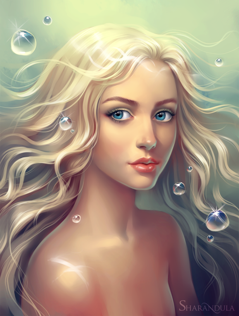 800x1057 Little Mermaid By On @ - Beautiful Mermaid Painting