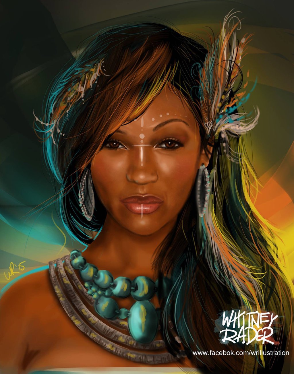 1024x1303 Meagan Good - Beautiful Native American Woman Painting