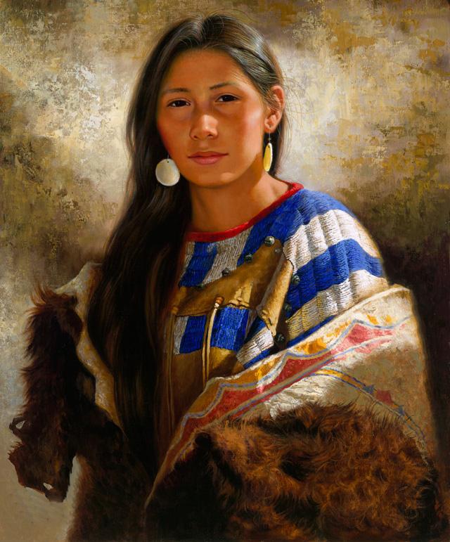 Beautiful Native American Woman Painting at PaintingValley.com ...