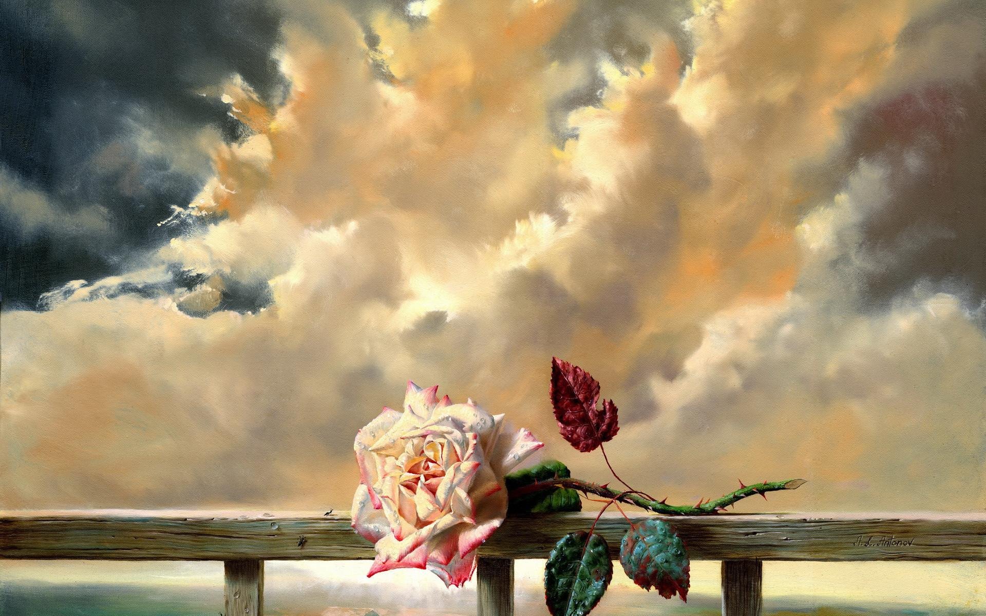 1920x1200 Beautiful Painting Of A Rose - Beautiful Painting