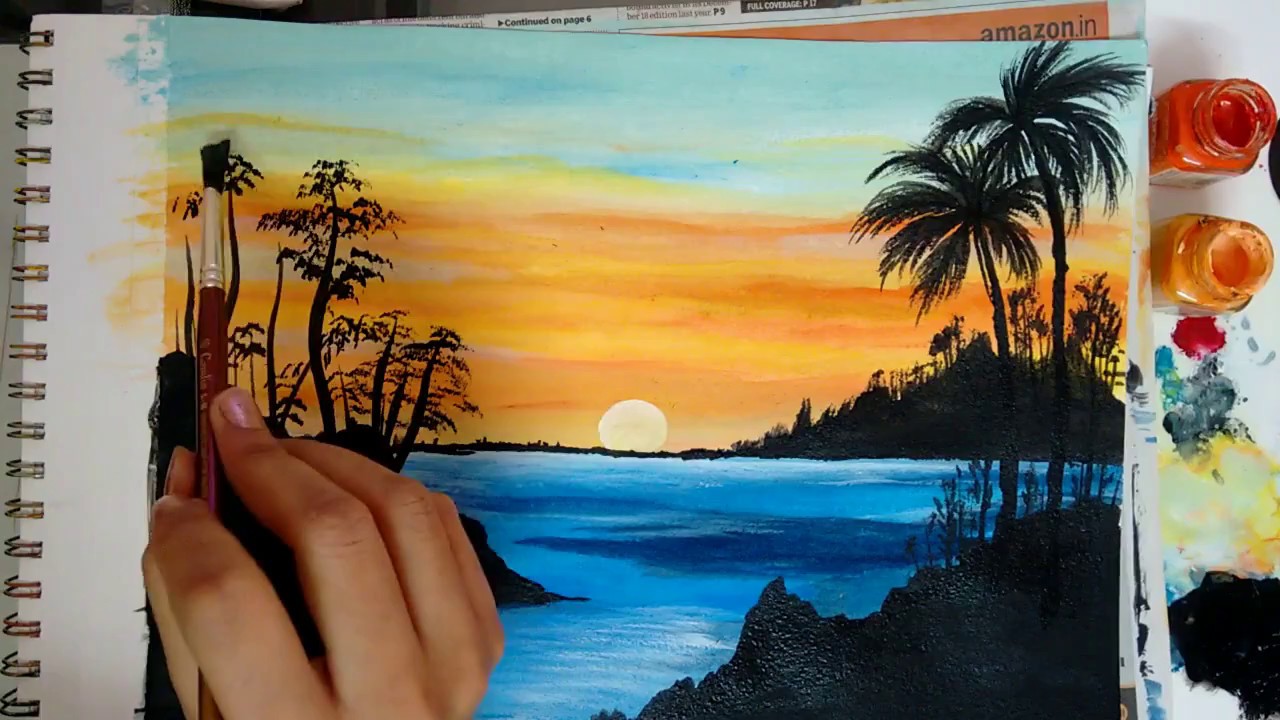 1280x720 How To Paint A Beautiful Scenery Painting - Beautiful Painting