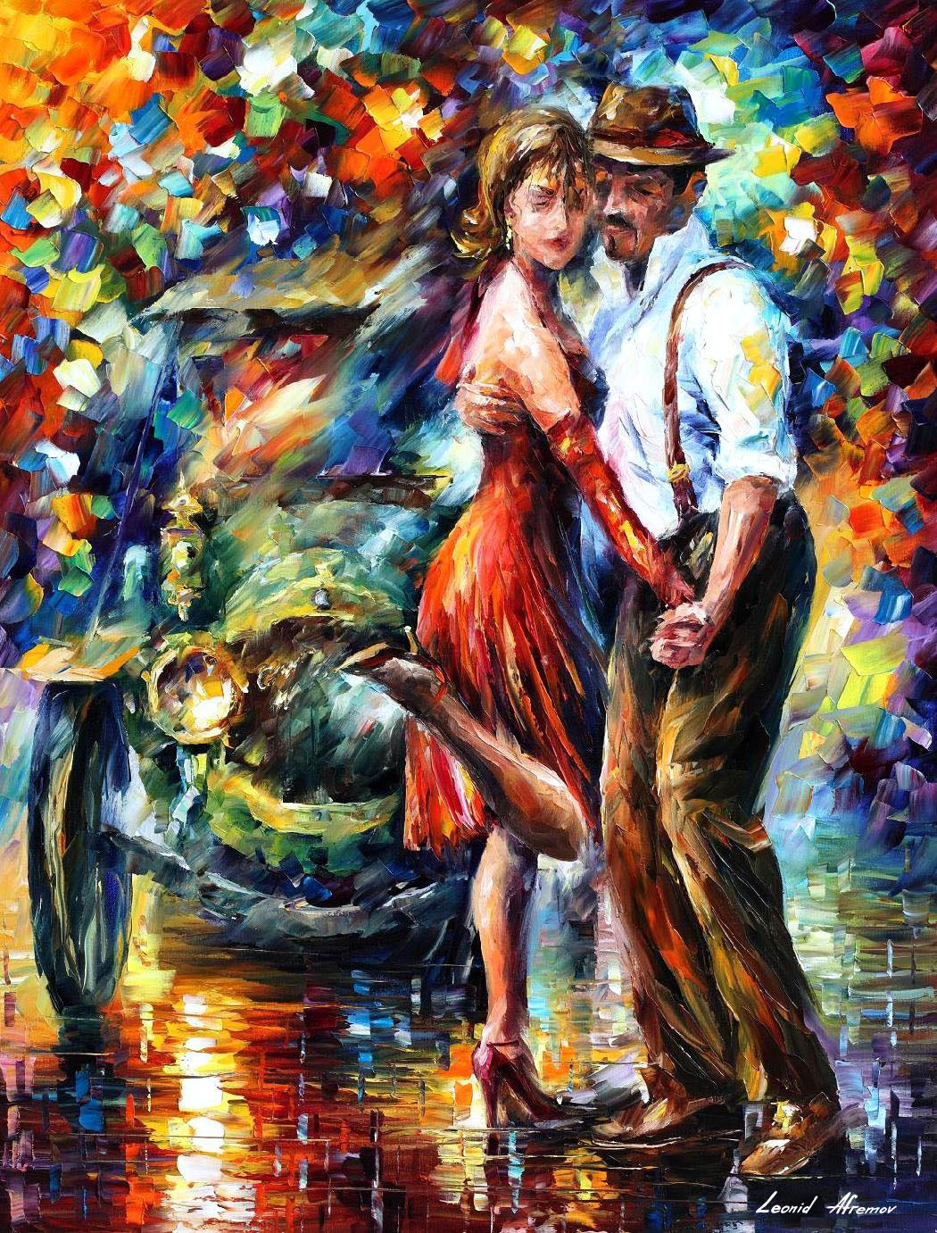 1050x1381 Beautiful Tango Palette Knife Oil Painting On Canvas By Leonid - Beautiful Painting Images