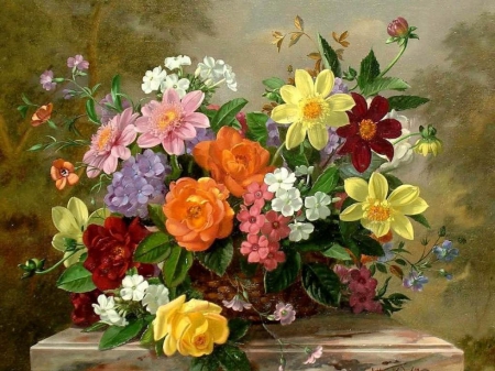 450x337 Beautiful Floral Painting - Beautiful Painting Of Flowers