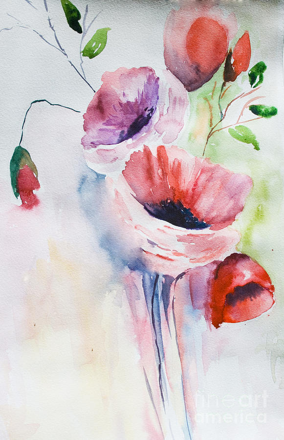 581x900 Beautiful Flowers Painting By Regina Jershova - Beautiful Painting Of Flowers
