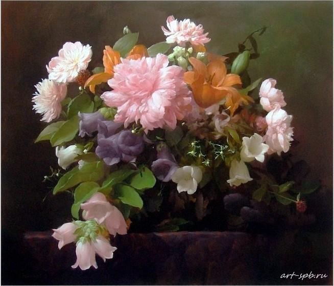 654x559 2018 100% Hand Painted Oil Painting Beautiful Flowers Home - Beautiful Painting Of Flowers