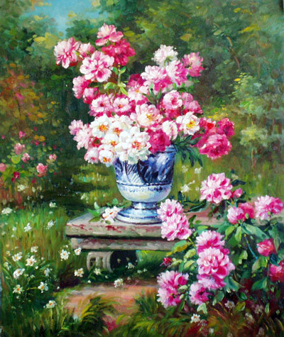 400x475 Fresh Flowers In A Beautiful Vase - Beautiful Painting Of Flowers