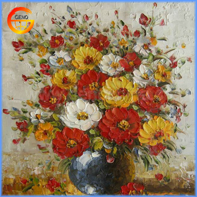 800x800 High Quality Handmade Beautiful Flower Vase Painting Design - Beautiful Painting Of Flowers