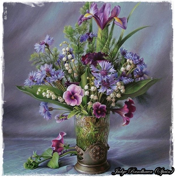 600x609 Painting Of Beautiful Flowers - Beautiful Painting Of Flowers