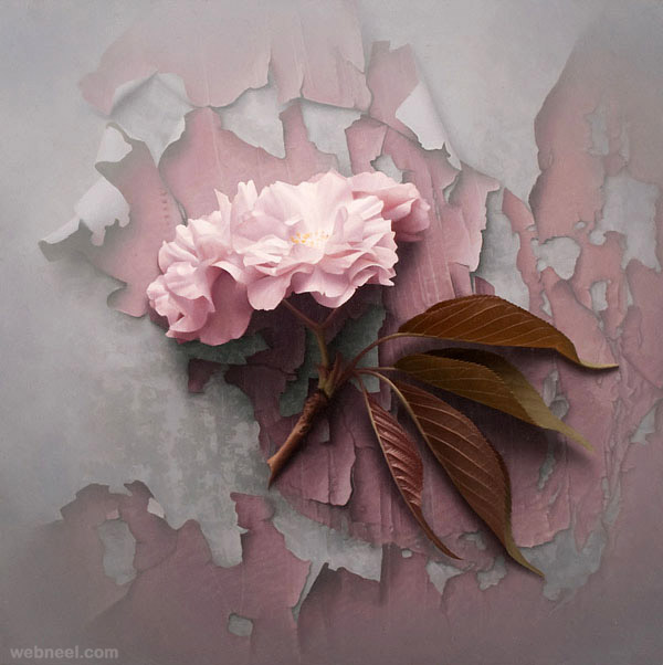600x602 40 Beautiful And Realistic Flower Paintings For Your Inspiration - Beautiful Painting Of Flowers