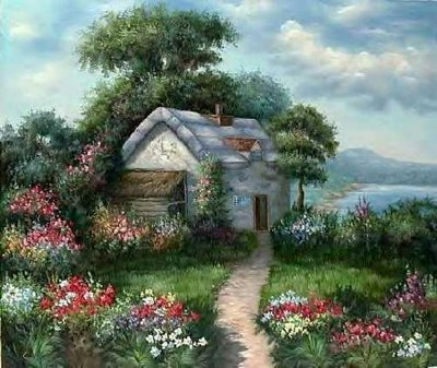 400x337 Painting Kitty Beautiful Paintings Hollywood Gossip - Beautiful Painting Of Nature