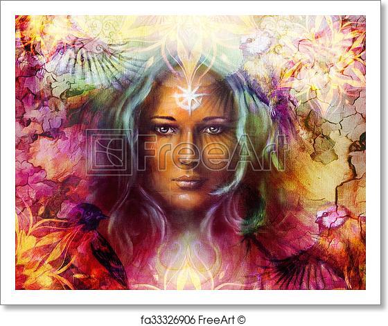 560x470 Free Art Print Of Beautiful Painting Goddess Woman With Ornamental - Beautiful Painting Woman