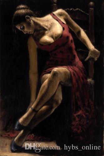 333x500 2018 Beautiful Young Woman Girl Seated Dancer,hand Painted - Beautiful Painting Woman