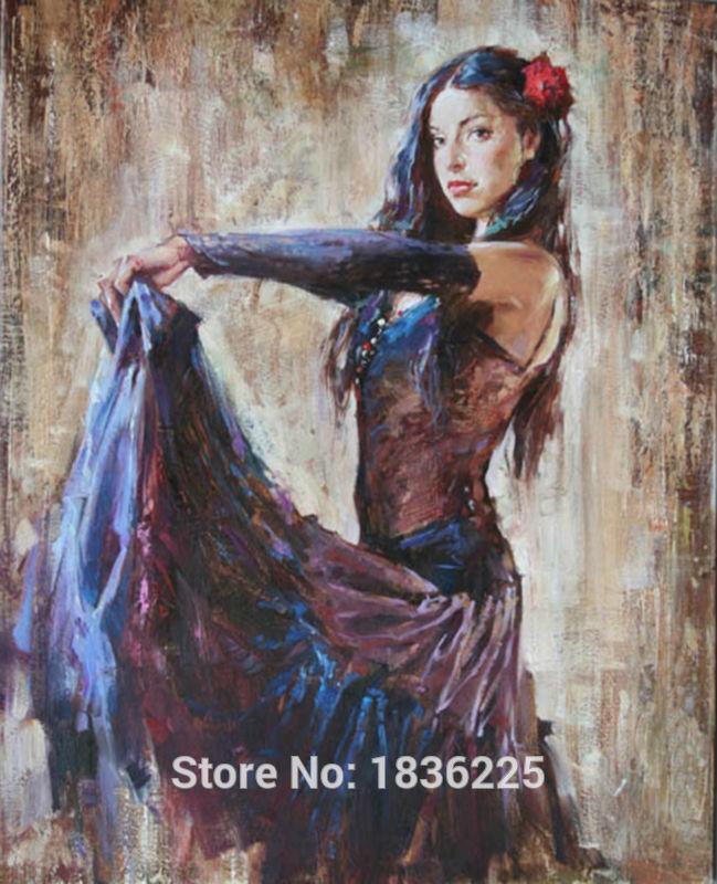 649x800 2018 Spanish Flamenco Dancer Painting Latina Woman Oil Painting - Beautiful Painting Woman