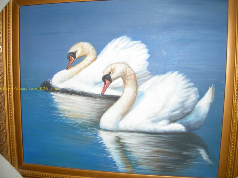 800x600 Beautiful Swan Oil Painting - Beautiful Swan Painting