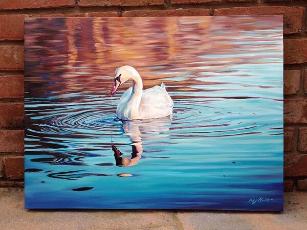 600x450 Natalie Clarkson Art On Twitter Loved Painting This Beautiful - Beautiful Swan Painting