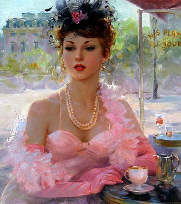 600x676 Colourful Oil Paintings By Konstantin Razumov Beautiful Woman - Beautiful Woman Oil Painting