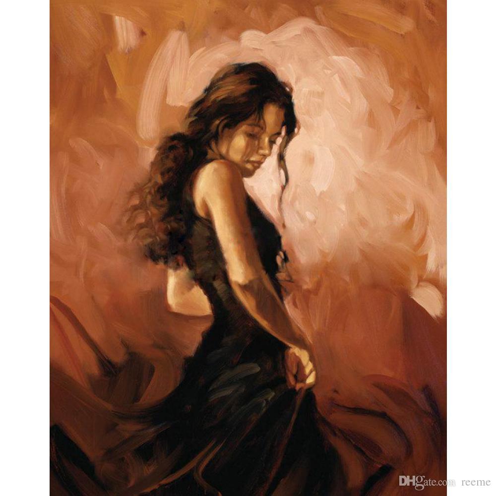 1000x1000 Hand Painted Canvas Art Flamenco Dancer Beautiful Woman Oil - Beautiful Woman Oil Painting