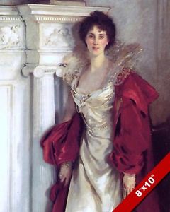 240x300 Beautiful Women In White Amp Red Satin Dress Oil Painting Art Print - Beautiful Woman Oil Painting