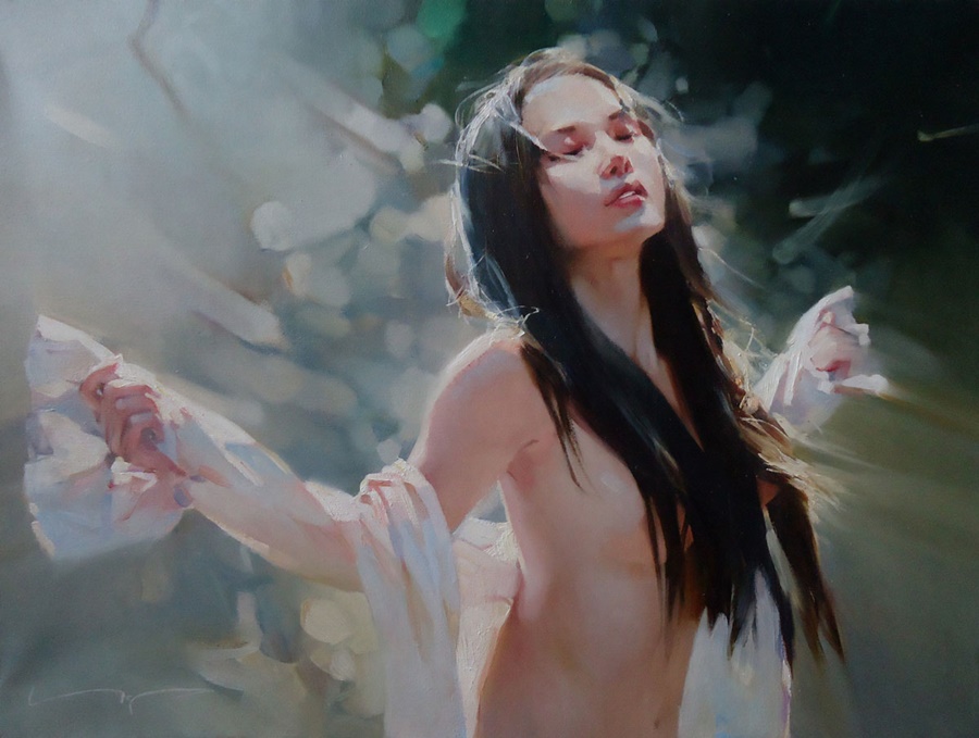 900x679 Good Morning, Beautiful Woman Paintings By Alex Chernigin - Beautiful Woman Painting