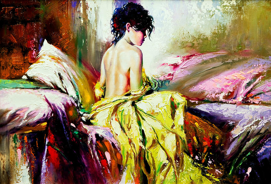 900x612 Beautiful Woman Painting By Nelson - Beautiful Woman Painting