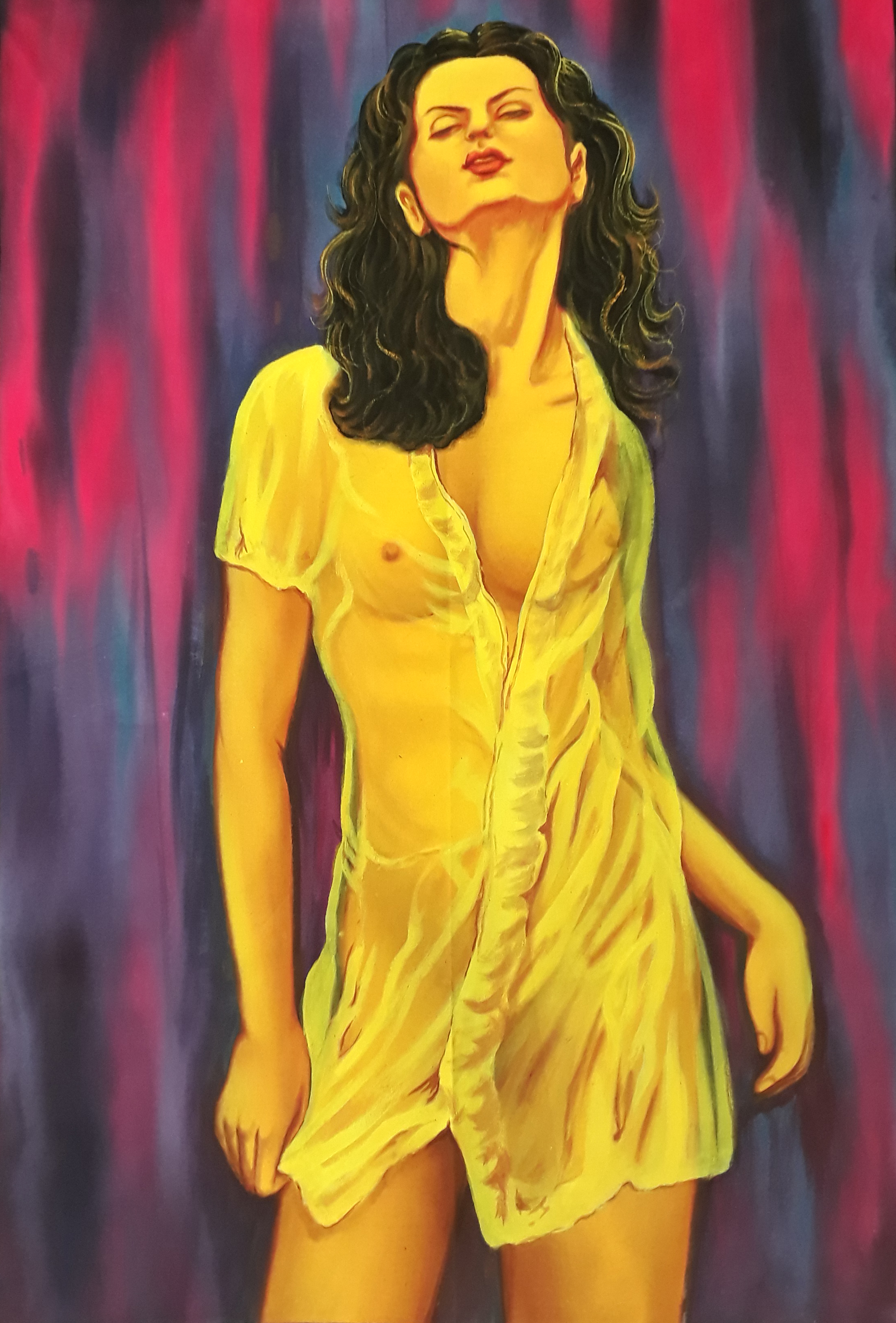 2203x3251 Beautiful Women, Fluorescent Painting, Glow In Dark, Uv Glow - Beautiful Woman Painting