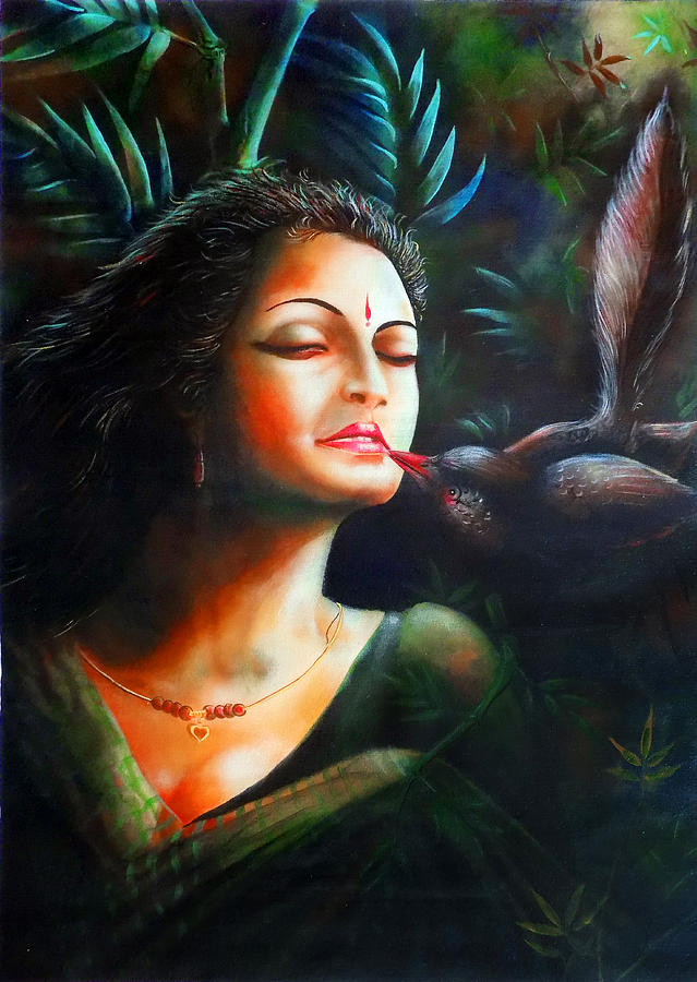 639x900 Perfect Rapture Mood Portrait Of Beautiful Woman - Beautiful Woman Painting Images