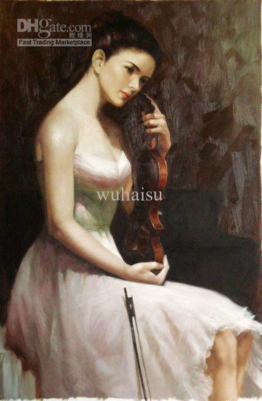 380x580 2018 Handcraft Portrait Oil Painting On Canvas A Beautiful Woman - Beautiful Woman Painting Images
