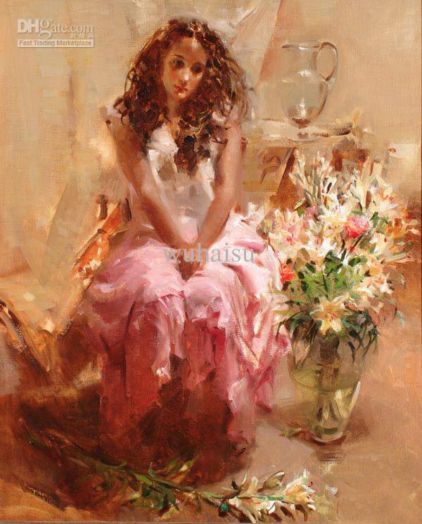 600x745 2018 High Quality Hand Painted Portrait Oil Painting Modern Wall - Beautiful Woman Painting Images