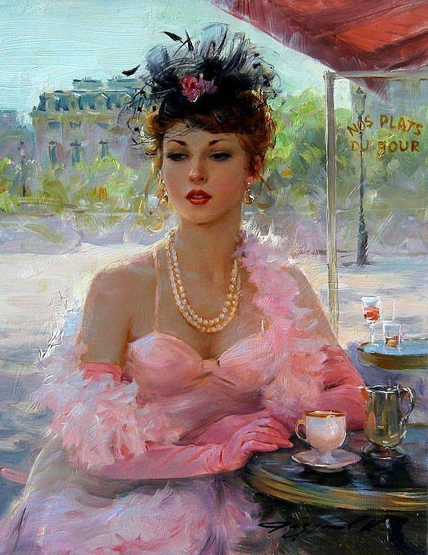 617x800 Beautiful Woman Painting By Konstantin - Beautiful Woman Painting Images