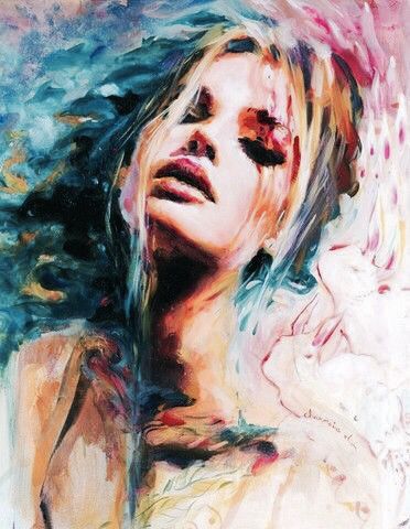 372x480 Pin By Joel On Art Paintings, Watercolor And Portraits - Beautiful Woman Portrait Painting