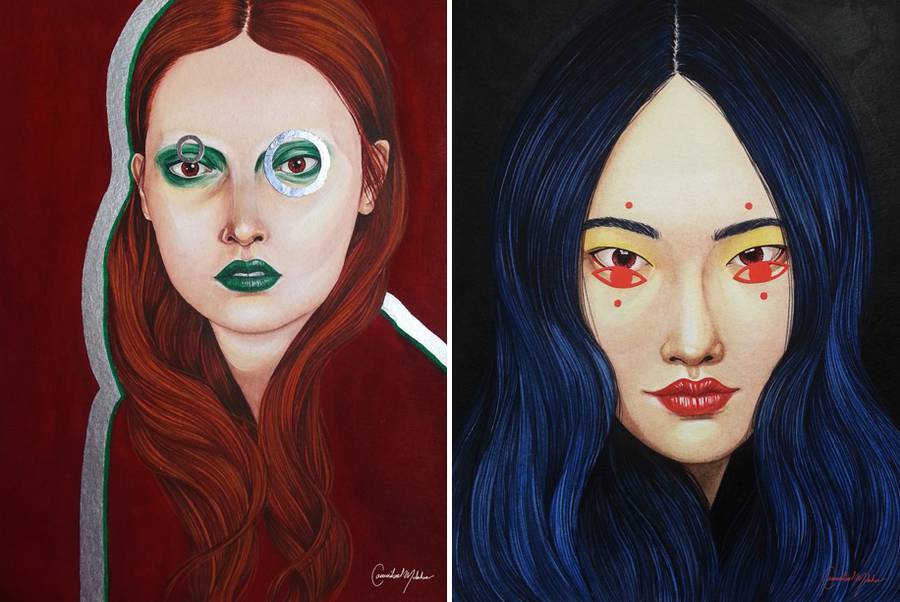 900x602 Strange Amp Beautiful Women Portrait Paintings Fubiz Media - Beautiful Woman Portrait Painting