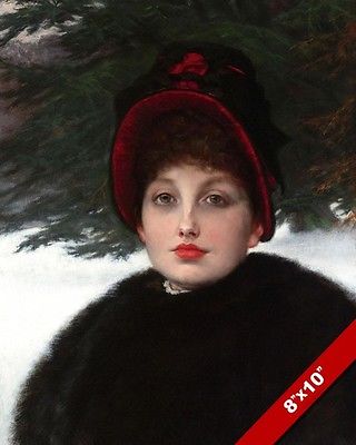 320x400 Beautiful Woman In Winter Clothes Portrait Painting Art Real - Beautiful Woman Portrait Painting