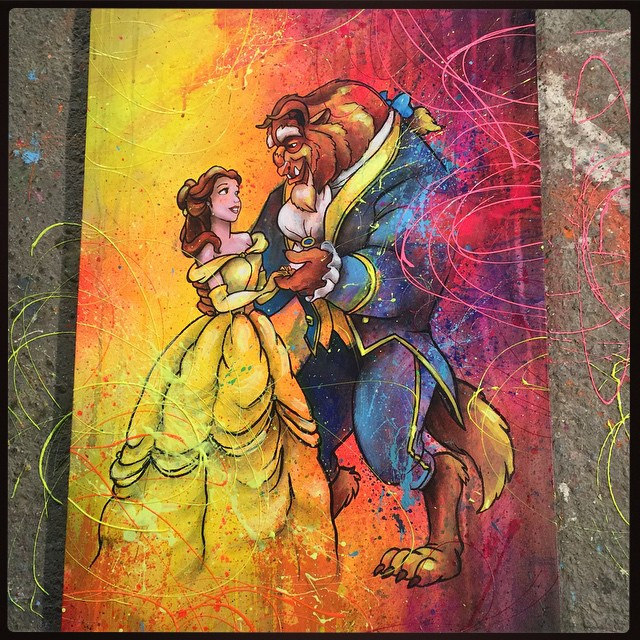640x640 Beauty And The Beast Painting By Artist Amp Designer Shane - Beauty And The Beast Canvas Painting