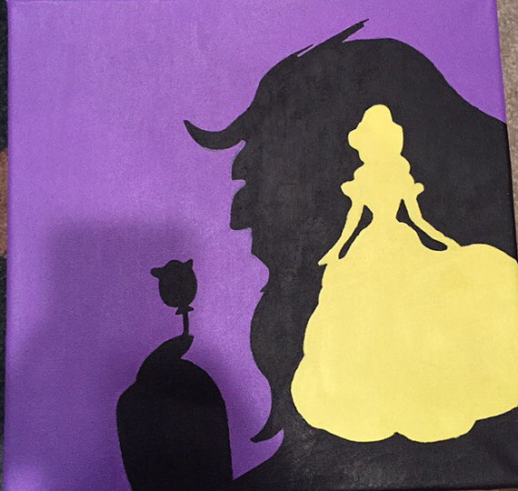 570x540 Items Similar To Beauty And The Beast Painting On Etsy - Beauty And The Beast Canvas Painting
