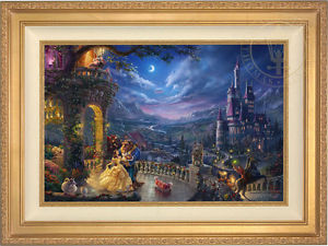 300x225 Thomas Kinkade Studios Disney Beauty And The Beast Dancing 18x27 - Beauty And The Beast Canvas Painting