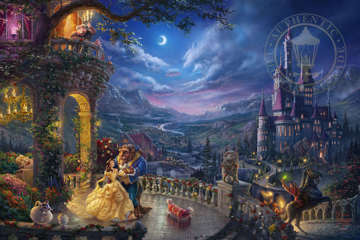 1200x800 Beauty And The Beast Dancing In The Moonlight - Beauty And The Beast Painting
