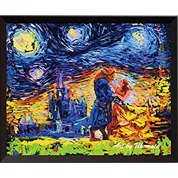 350x350 Uhomate Vincent Van Gogh Starry Night Posters Beauty - Beauty And The Beast Painting