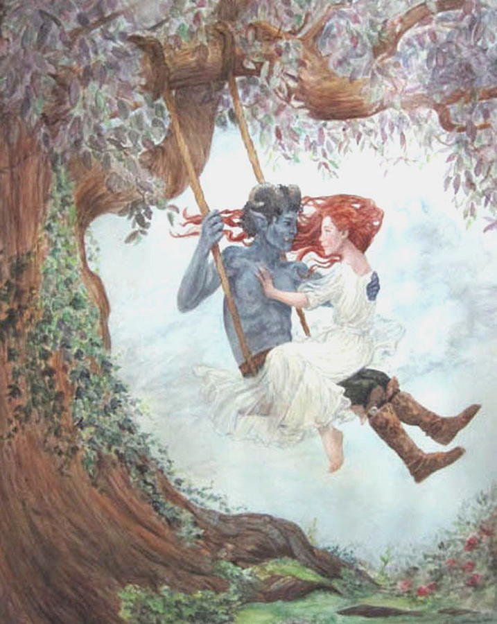 717x900 Beauty And The Beast Painting By Judy Riggenbach - Beauty And The Beast Painting