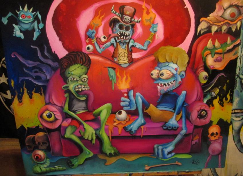 849x613 Darryl Love - Beavis And Butthead Painting