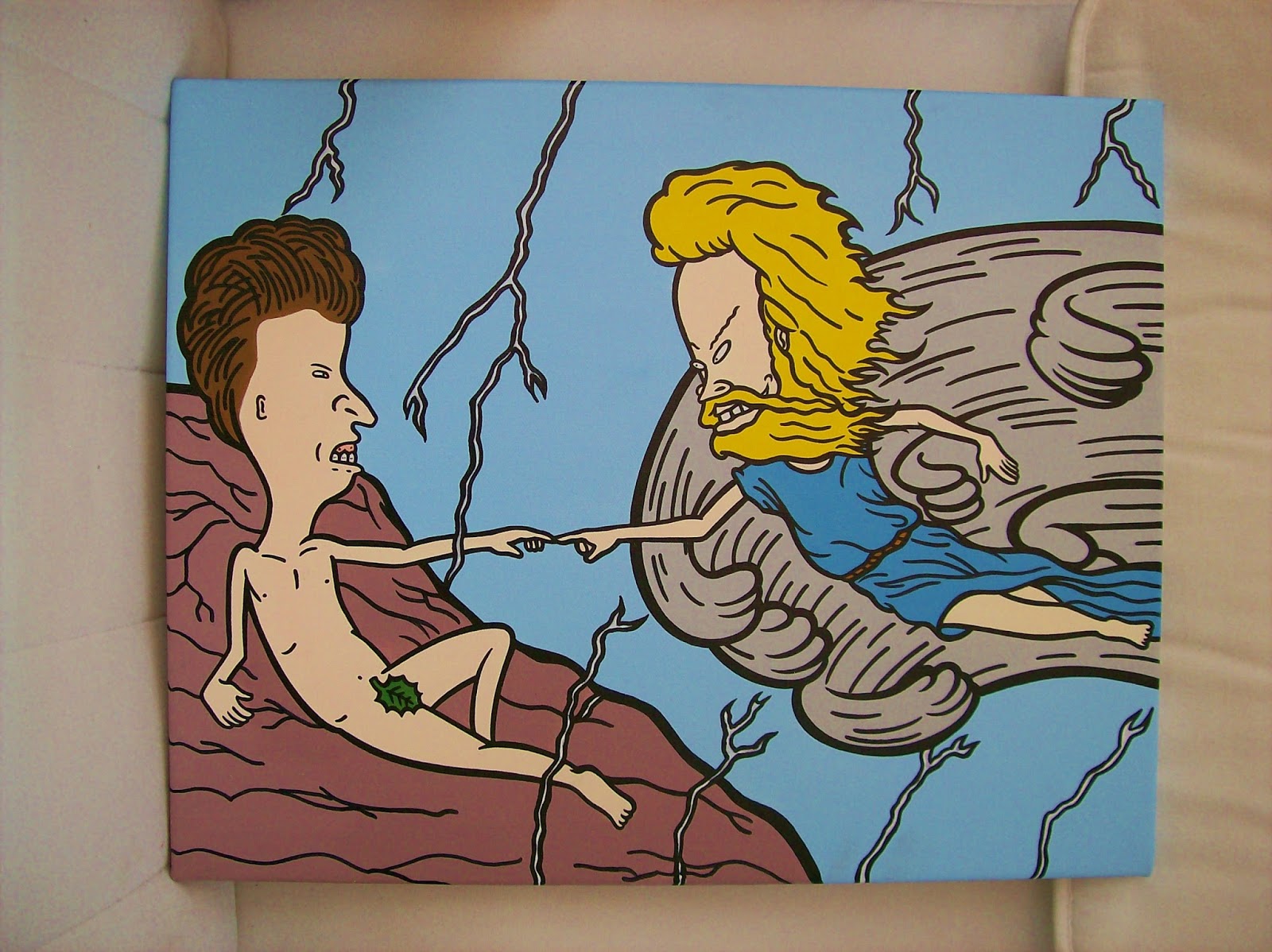 1600x1198 Jdtoonart Cartoon And Comic Pop Art Paintings The Creation - Beavis And Butthead Painting