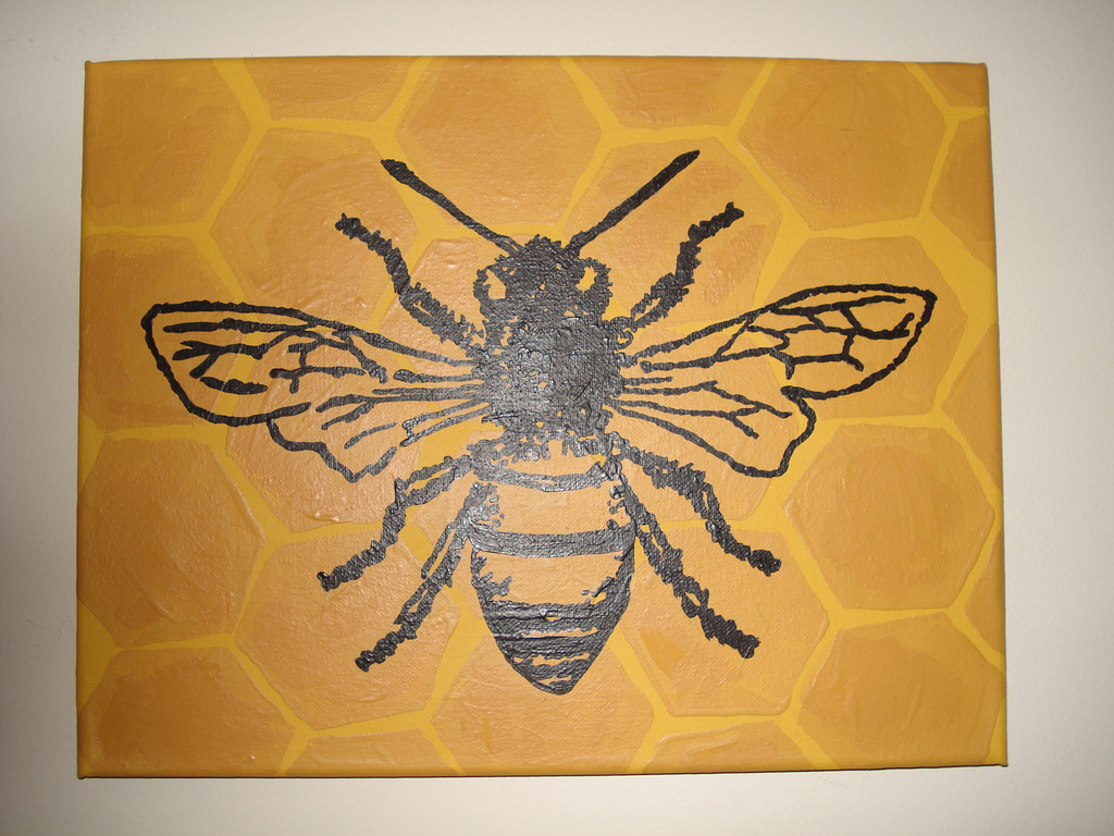 1024x768 Bee Painting For Paintings Similar To This Please Visit - Bee Painting