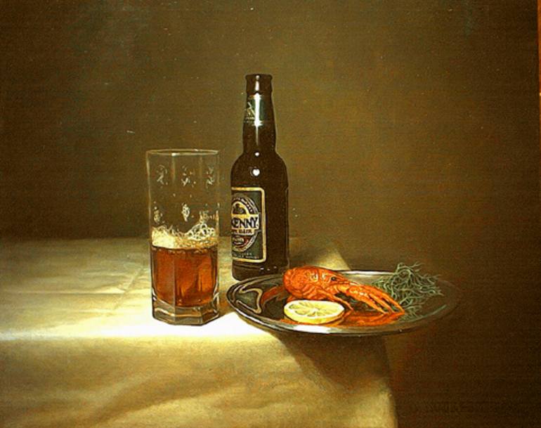 770x609 Saatchi Art Beer And Crayfish Painting By Alex - Beer And Painting