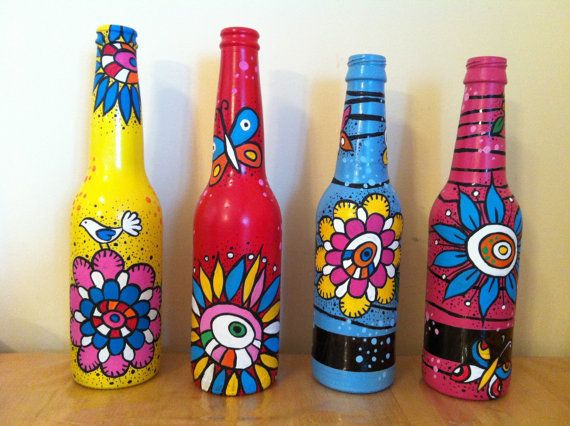 570x426 Diy Painting Glass Jars And Bottles Tutorials Http - Beer Bottle Painting