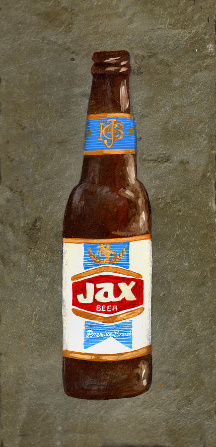 435x900 Jax Beer Bottle 3 Painting By Elaine Hodges - Beer Bottle Painting