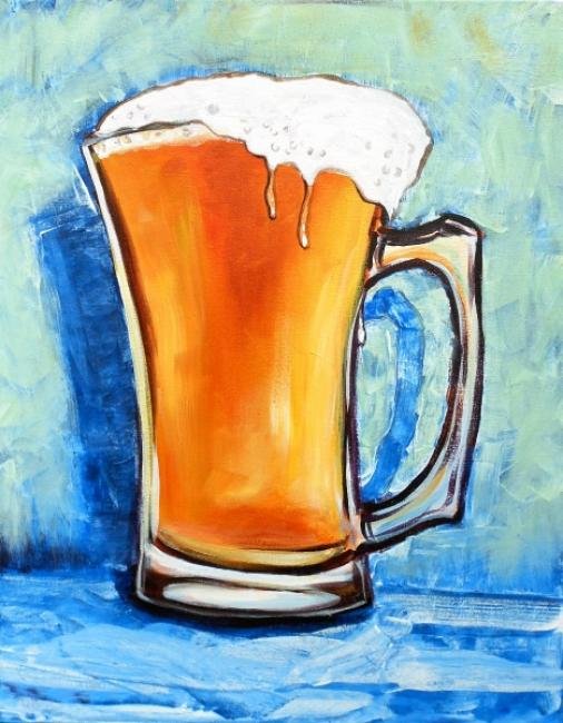 506x650 Painting Workshop Frothy Beer Mug - Beer Mug Painting