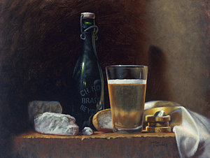 300x226 Bleu Cheese And Beer Painting By Timothy Jones - Beer Painting