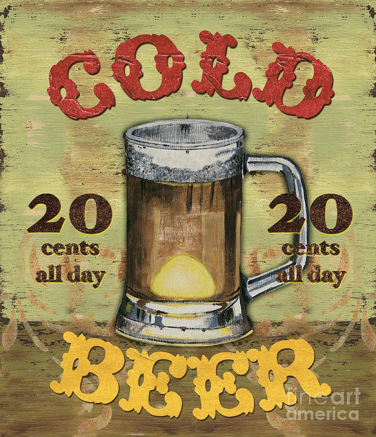 774x900 Cold Beer Painting By Debbie Dewitt - Beer Painting